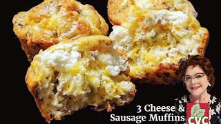 3 Cheese Sausage Muffins, Simple Ingredient Southern Cooking