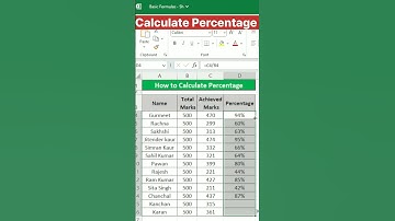 Excel Short - Calculate percentage in Excel #excel #msexceltricks #shortvideo #shorts #ytshort