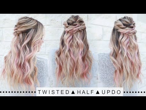 twisted-half-updo-hairstyle-|-super-easy!
