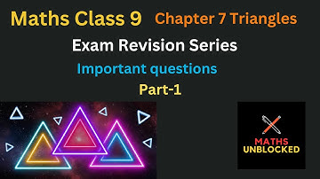 Class 9 Maths  Chapter 7 Triangles - Important Questions for Revision part 1