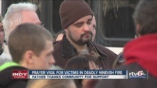 Prayer vigil held for family devastated by Nineveh fire