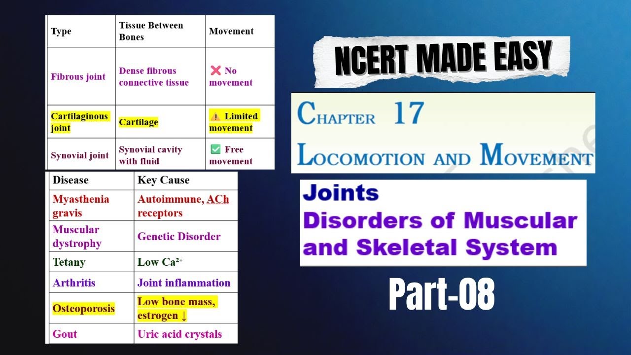 Locomotion and Movement | Part 08 | Joints | Muscular & Skeletal ...