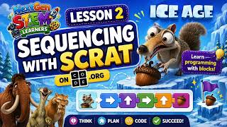 Stem Activity Lesson 2 | Sequencing with Scrat | Code.org Coding for Kids #codingforkids #education