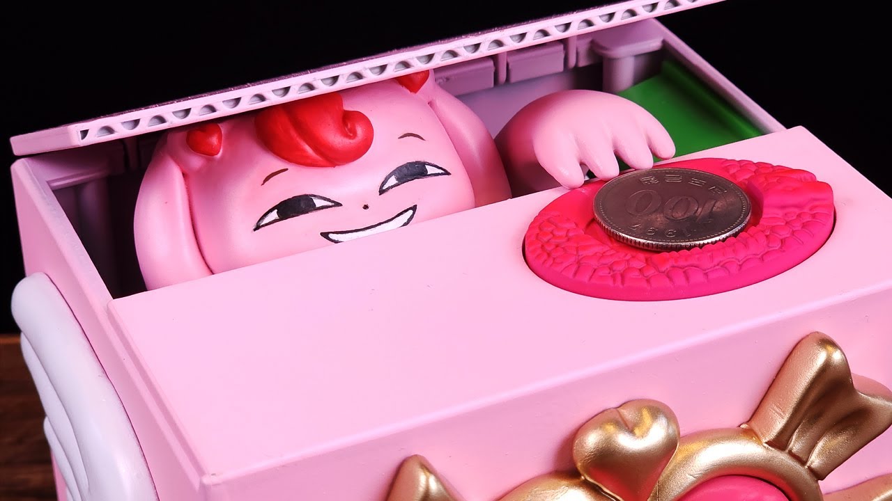 동전을 뱉어내는 티니핑 저금통! 클레이로 하츄핑 피규어 만들기