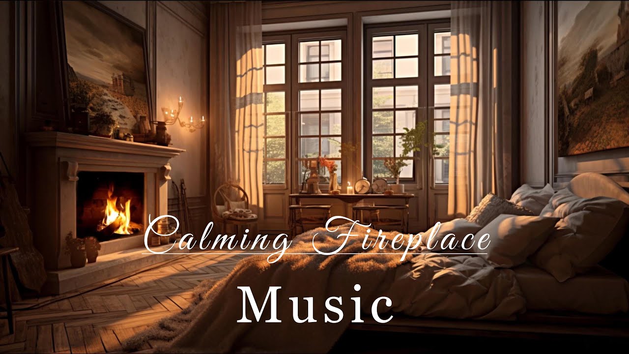 Cozy Fireplace Ambience with Calming Music for Sleep, Study & Stress Relief