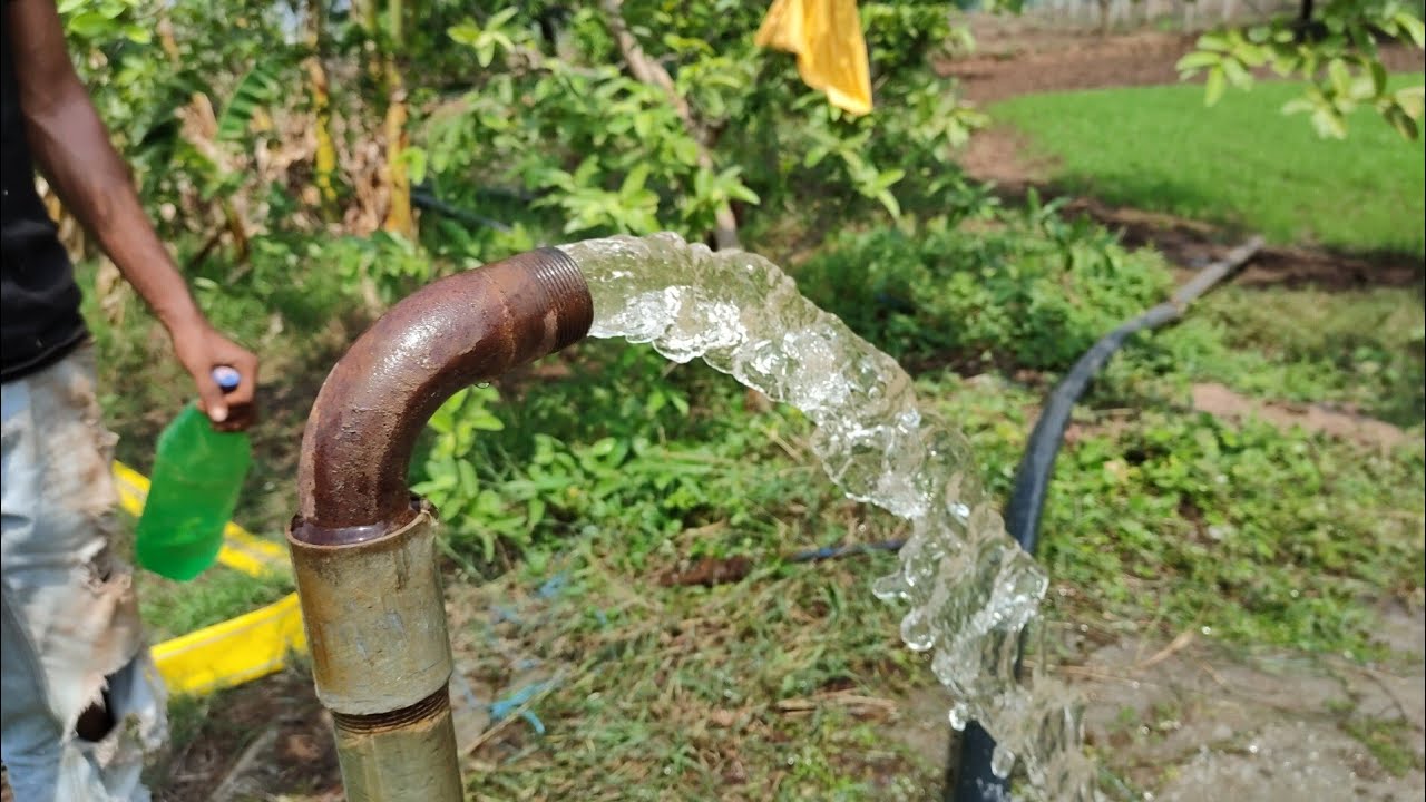 Borewell drilling water 1 Hp Motor Starting water YouTube
