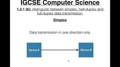 17 IGCSE Computer Science Tutorial  1 2 1 b – Simplex, Half duplex and Full duplex Data Transmission