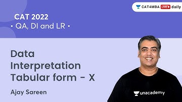 Data Interpretation - Tabular form - X I Quantitative Aptitude & DILR l CAT 2022 l Ajay Sareen