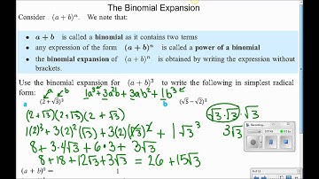 Unit 1: Day 2: Video 3: extension part 2: binomial expansion extension