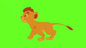 Cartoon Lion 🦁 green screen video l lion Walk green screen animation video HD footage l No copyright