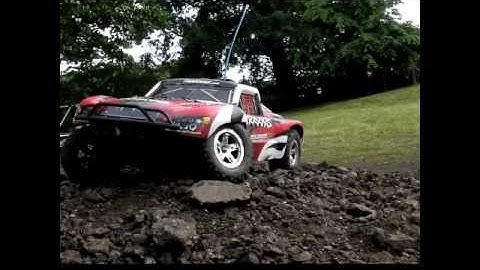 Traxxas Slash Jumps and Drifts (Slow Motion)
