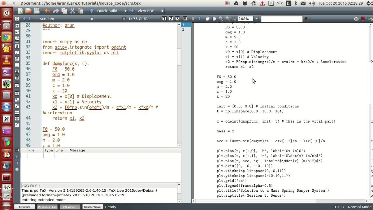 Latex Programming : 031 : Writing Source Codes Part 1 Of 4 : Verbatim And Listing