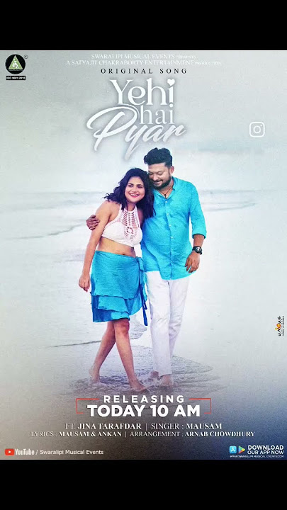 Releasing Today 10 Am,13 Th August 2023#yehihainpyar https://youtube.com/c/SwaralipiIntMusicalEvents