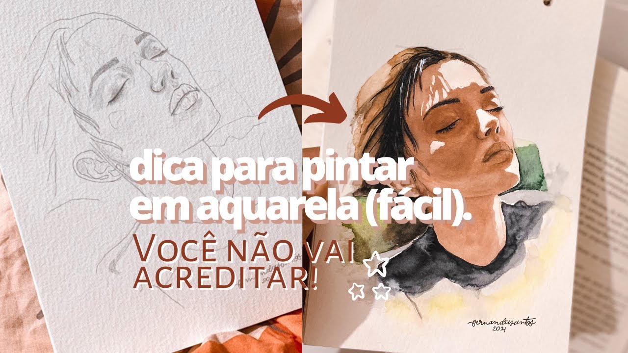 COMO PINTAR UM RETRATO REALISTA EM AQUARELA FÁCIL