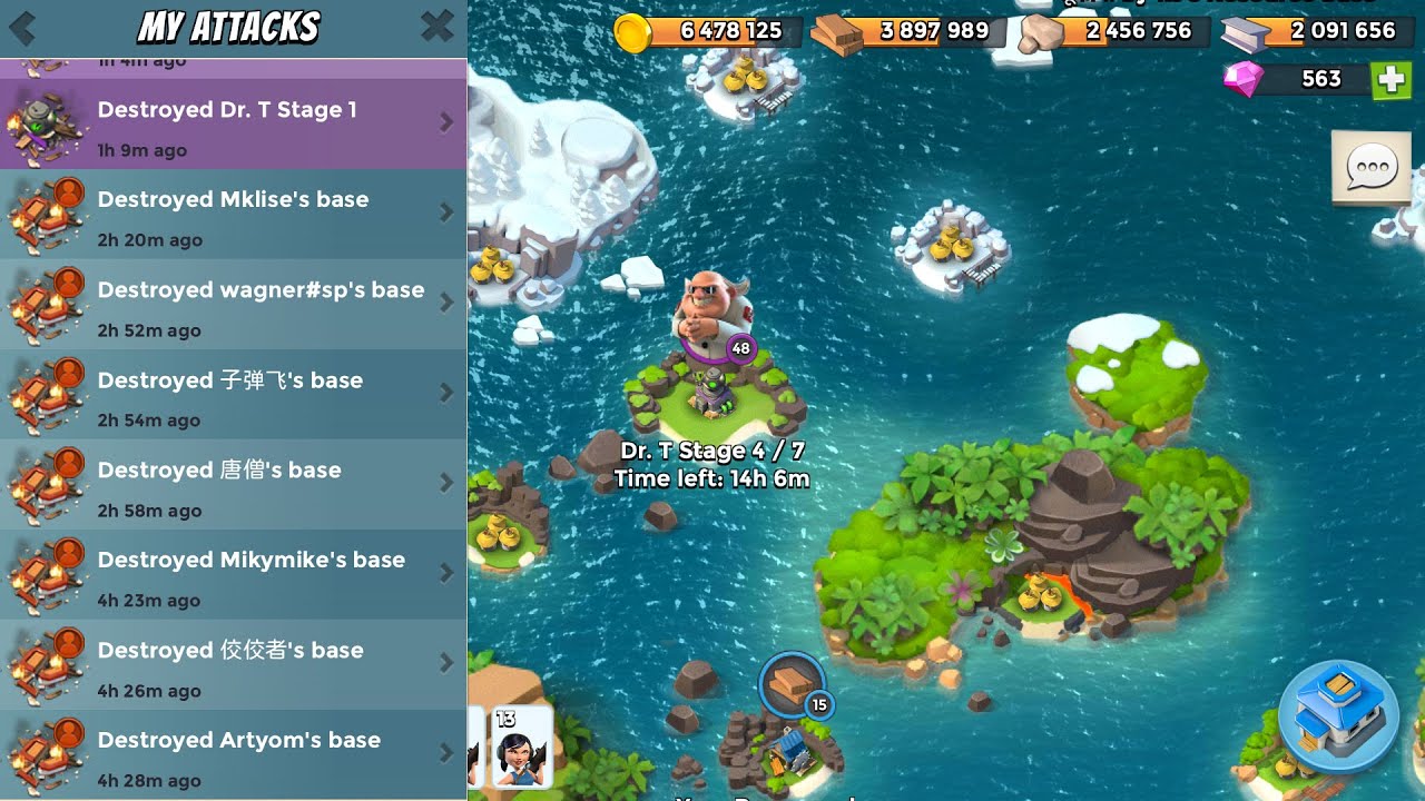 Boom Beach - unboosted zookas vs corner bases