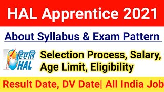 HAL Apprentice Recruitment 2021|Selection Process,Age limit, Salary, Eligibility|#halapprentice2021