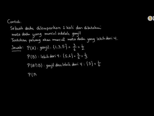 Contoh Soal Peluang Kejadian Bersyarat Youtube