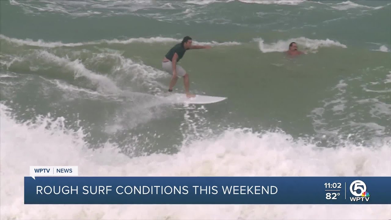 Rough surf, rip currents keep beachgoers on high alert - YouTube