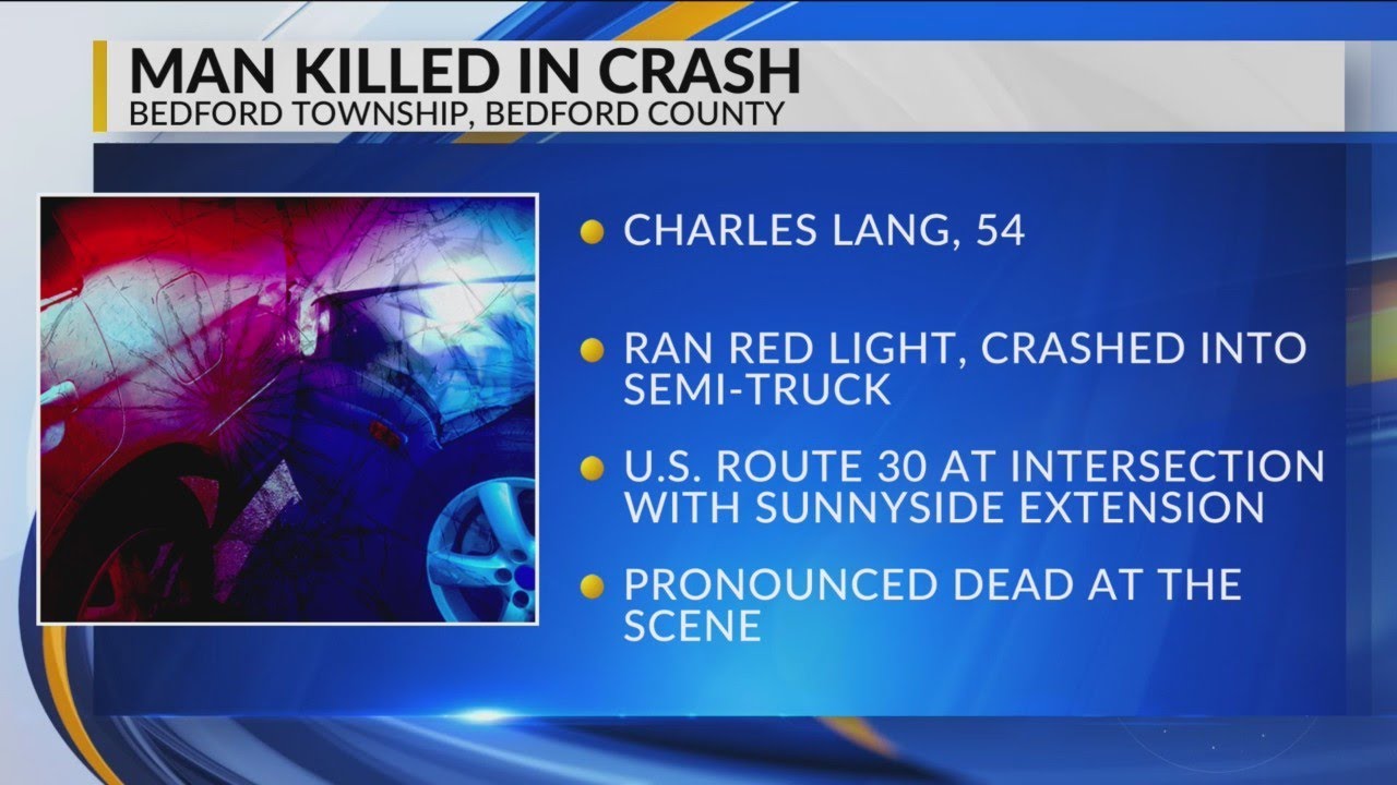 Man killed after crashing into semi-truck in Bedford County - YouTube