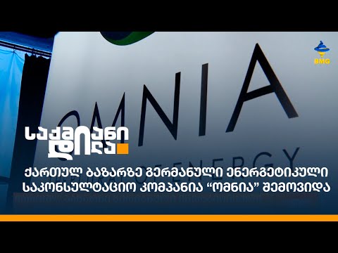 ქართულ ბაზარზე გერმანული ენერგეტიკული საკონსულტაციო კომპანია “ომნია” შემოვიდა