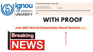BREAKING NEWS IGNOU June 2022 TEE Results Declared | Check Now Term End Exam Result