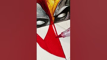 Drawing Deadpool in 4 different art styles #shorts