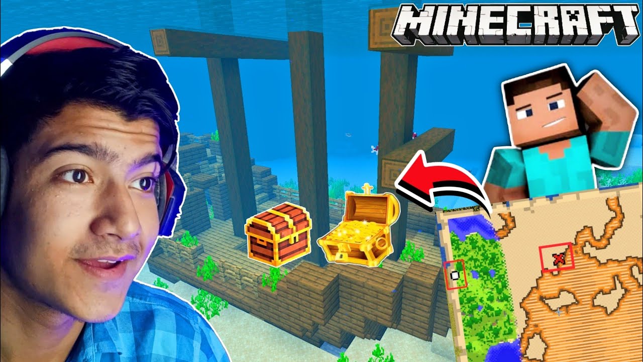 I FOUND UNDERWATER SHIP WITH TREASURE In MINECRAFT POCKET EDITION YouTube