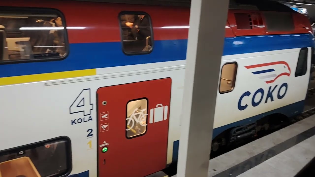 STADLER KISS INTER-CITY train 550 Serbian Railways waiting for dep from main station  Beograd Centar
