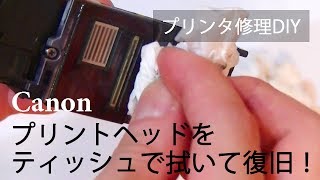 [プリンタ修理DIY] その１：プリントヘッドを取り出してティッシュできれいに拭いてみた Canon iX6830