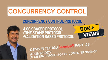 DBMS IN TELUGU PART 23 - CONCURRENCY CONTROL IN TELUGU | LOCK BASED | TIME STAMP | TWO PHASE LOCK |