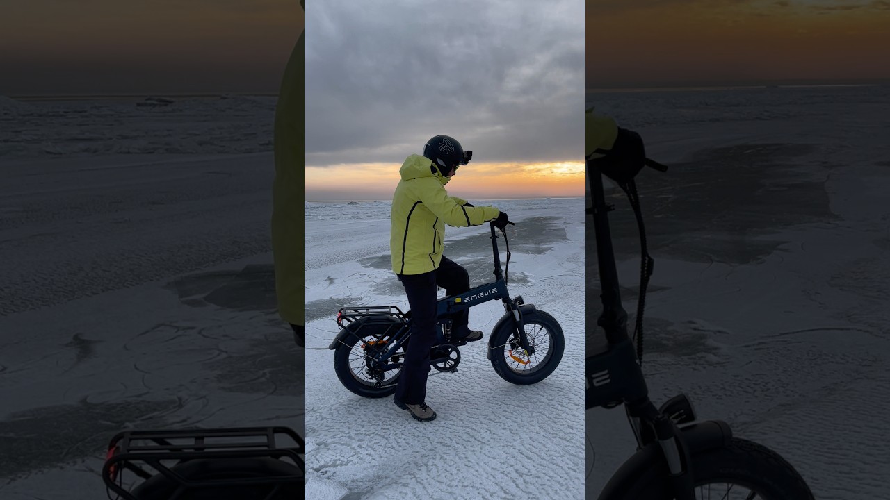 Тестируем новые модели электровелосипедов Engwe на ледяном Капчагае 