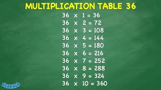 Multiplication Table 36