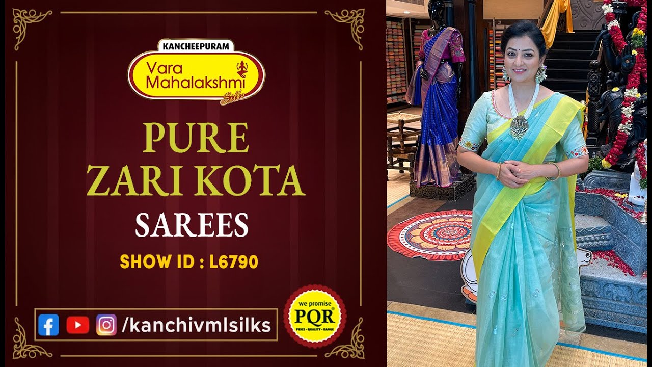 Pure Zari Kota Sarees Collection | WhatsApp Number 89 0001 0002 | Kancheepuram Varamahalakshmi Silks