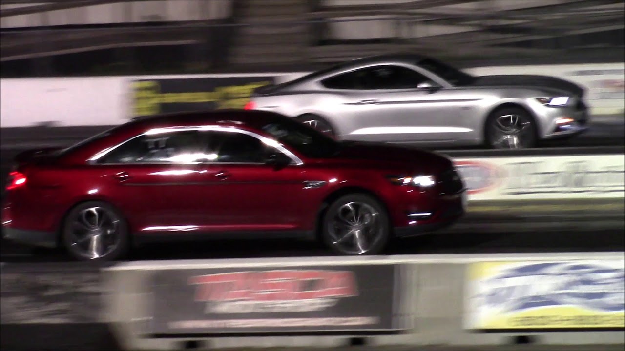 Jorge's Ford Taurus SHO vs Focus RS,  Focus ST & S550 Mustang GT - 1/4 Mile - Best Pass 12.9 at 107