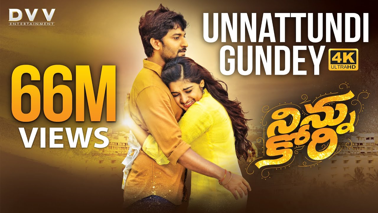 Ninnu Kori Telugu Movie Full Songs 4K  Unnattundi Gundey Video Song  Nani  Nivetha Thomas  Aadhi