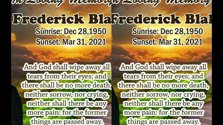 In loving memory of my uncle Frederick Blake