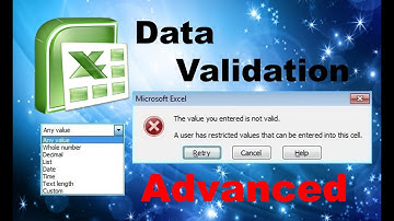 Data validation and Drop Down Lists in Microsoft Excel - ADVANCED