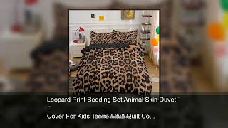 Leopard Print Bedding Set Animal Skin Duvet Cover For Kids Teens Adult Quilt Cover Polyester Co