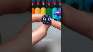 Drawing Enderman from Minecraft on a Keyboard with Posca Markers! Part 41! #shorts