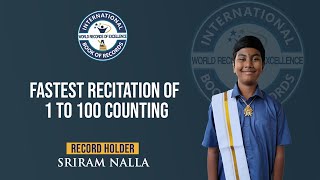 Fastest Recitation Of 1 To 100 Counting