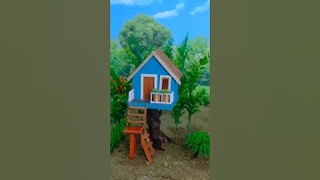 Can You Build A Miniature Treehouse In JUST 1 Hour?  #vfuho #minihouse #diy