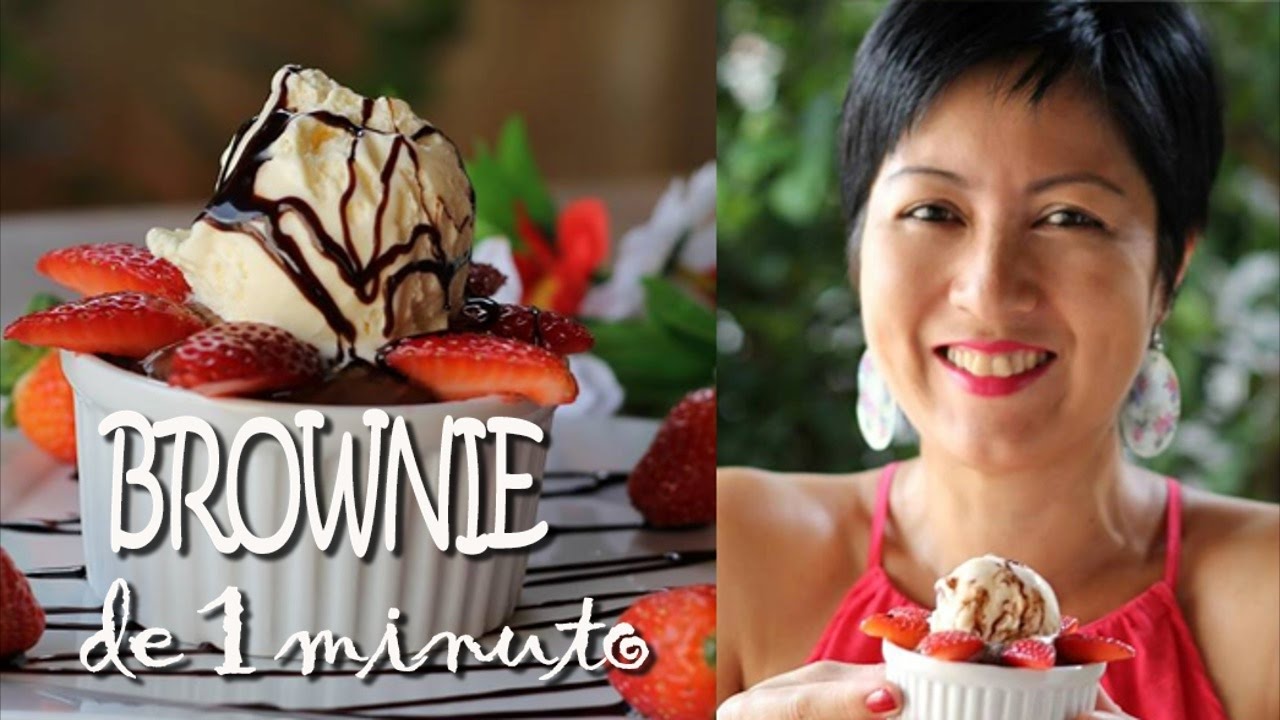 BROWNIE DE 1 MINUTO NO MICRO - ONDAS - COM NUTELLA E MORANGOS - DIKA DA NAKA