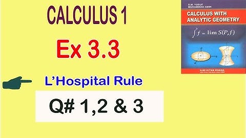 B.Sc/ADS Calculus || Exercise 3.3 Q.no 1,2 & 3 ) ||  L