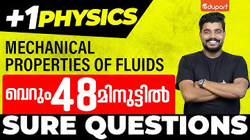 Plus One Physics | Mechanical Properties of Fluids | Sure Questions | Eduport Plus One