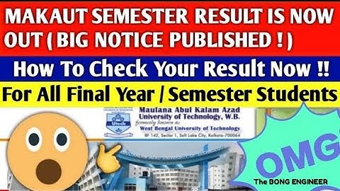 MAKAUT HAS PUBLISHD SEMESTER RESULT /MAKAUT /makaut result / makaut university / wbut results