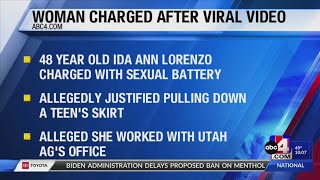 Utah woman charged after viral video