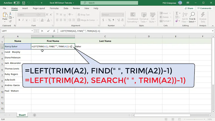 How to Extract Text Before or After a Specific Character in a String in Excel - Office 365