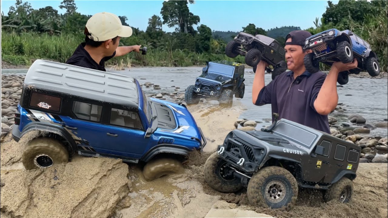 PETUALANG SERU OFFROAD FORD BRONCO, JEEP RUBICON DI SUNGAI