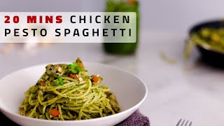 Pasta with Pesto Sauce and Chicken [ASMR] | Done in under 20 mins!