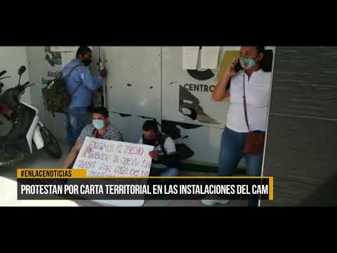 Barranqueños protestan por negación de la carta territorial en las instalaciones del CAM